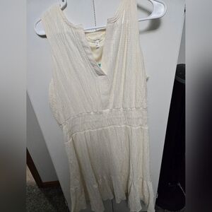 Maurices Ivory Textured V-Neck Dress